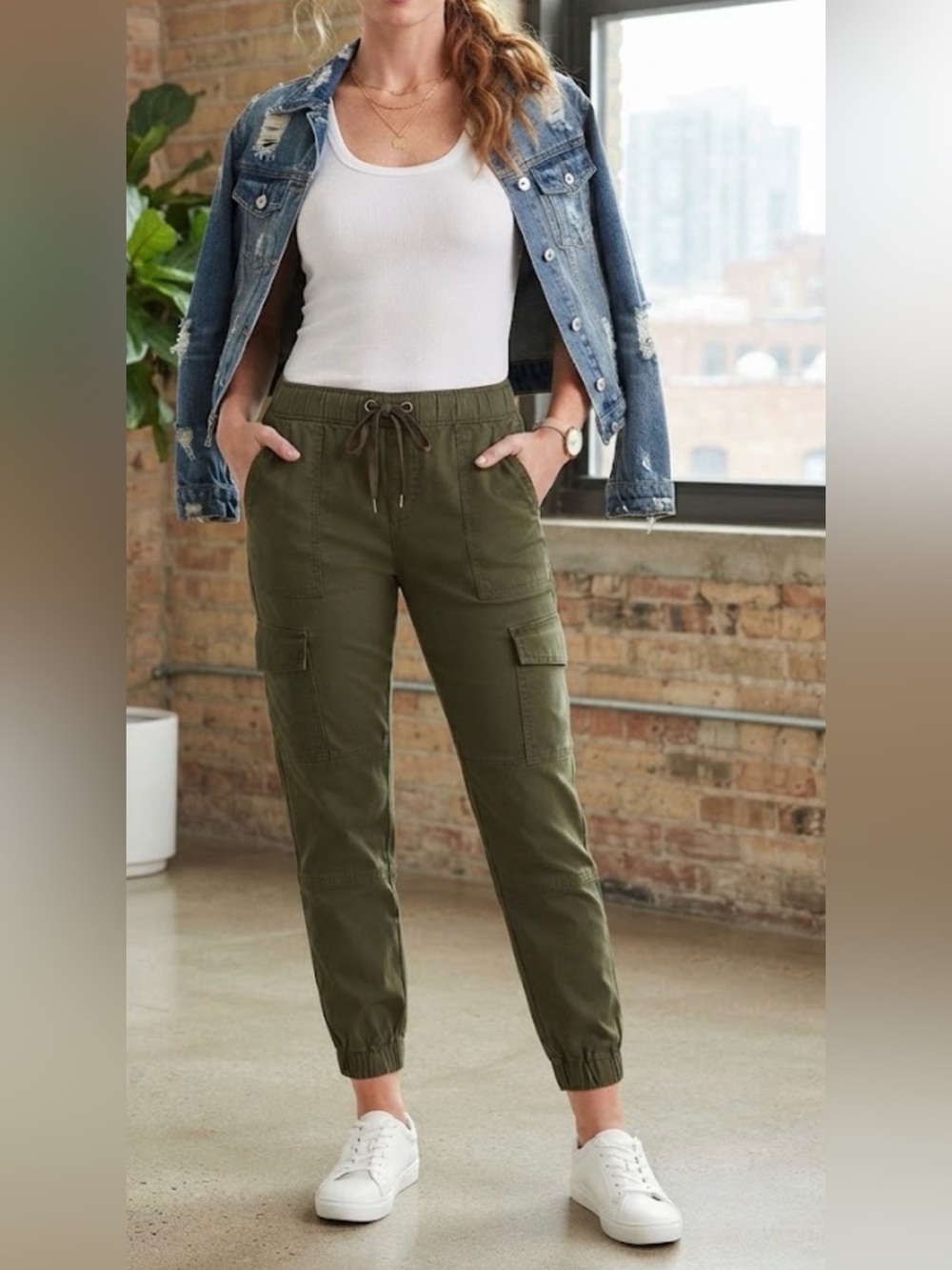 NWOT Rewash American Original Cargo Utility Joggers – Olive Green | Size M
